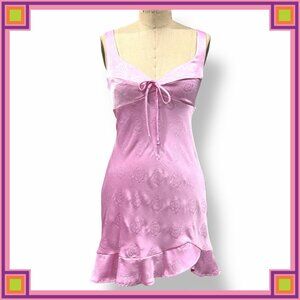 HELLO MOLLY Fit & Flare Bias Cut Mini Rose Dress - Size 4 / AU 8 - NWT